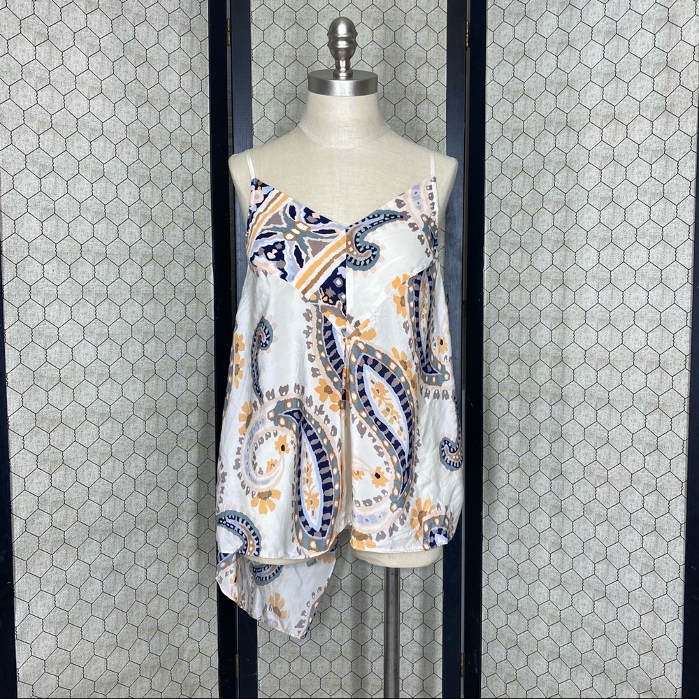 Anthropologie HD In Paris Paisley High Low Sheer Tank Top